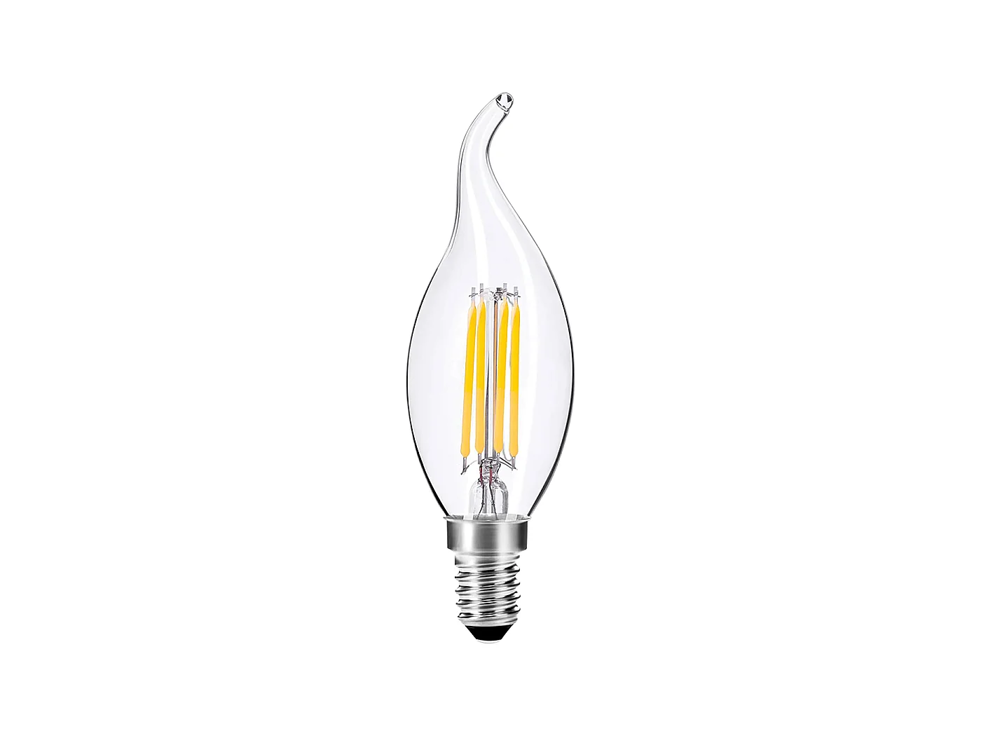 Alcapower LED Vlamlamp 4W 550lm 4000K E14 Filament Natuurlijk Wit, Energieklasse D, klassiek elegant design Ø35x125mm