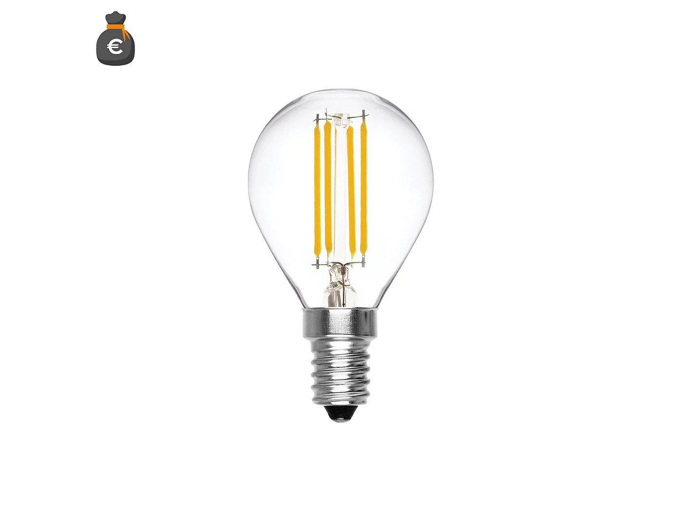 Alcapower LED Gloeilamp Filament G45 Minisfeer E14 6W 810lm 3000K Warm Licht Transparant, Energieklasse D, Lange Levensduur 25000 Lichturen
