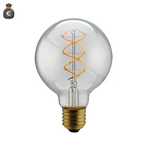 Alcapower G95 StyLED Globe LED-lamp, spiraal 5W 380lm E27 2200K extra warm licht, vintage decoratief design, energie-efficiëntieklasse G Alcapower G95 StyLED Globe LED-lamp, spiraal 5W 380lm E27 2200K extra warm licht, vintage decoratief design, energie-efficiëntieklasse G