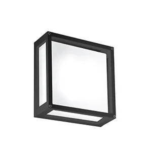 20W LED wand- en plafondlamp IP54 3000K in gegoten aluminium donkergrijs 25x25x9,5 cm voor binnen- en buitenruimtes met een modern design 20W LED wand- en plafondlamp IP54 3000K in gegoten aluminium donkergrijs 25x25x9,5 cm voor binnen- en buitenruimtes met een modern design