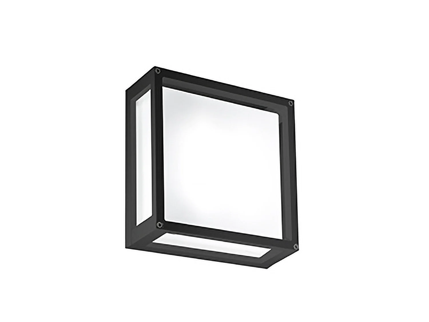 20W LED wand- en plafondlamp IP54 3000K in gegoten aluminium donkergrijs 25x25x9,5 cm voor binnen- en buitenruimtes met een modern design