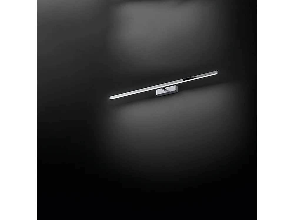 24W LED-wandlamp 8044-serie chroom metaal L.102cm met 300 graden verstelbare diffuser en CCT-technologie 3000K/4000K/6000K voor binnen van Perenz