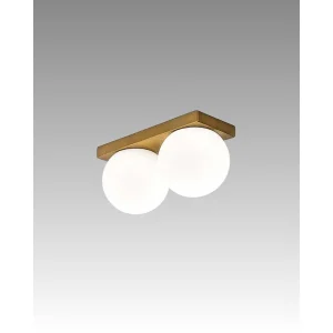 8378 Serie LED Plafondlamp in gepolijst messing, 2x8W 3000K, modern design met satijnzachte, geblazen glazen diffusers, IP40 – Perenz 8378 Serie LED Plafondlamp in gepolijst messing, 2x8W 3000K, modern design met satijnzachte, geblazen glazen diffusers, IP40 – Perenz