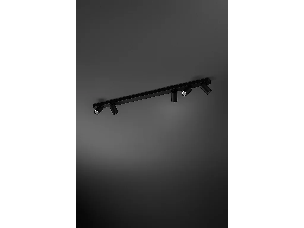5-lichts spot uit de serie 10S48177 in gepoedercoat aluminium, matzwart, verstelbaar, 5xGU10 fitting, max. 50W, 120 cm - Perenz