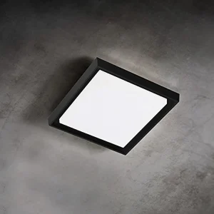 Alu wand- en plafondlamp van gegoten aluminium, donkergrijs, 25W LED 3000K, IP54 – Vierkant ontwerp 27×27 cm, geschikt voor binnen- en buitengebruik Alu wand- en plafondlamp van gegoten aluminium, donkergrijs, 25W LED 3000K, IP54 – Vierkant ontwerp 27×27 cm, geschikt voor binnen- en buitengebruik