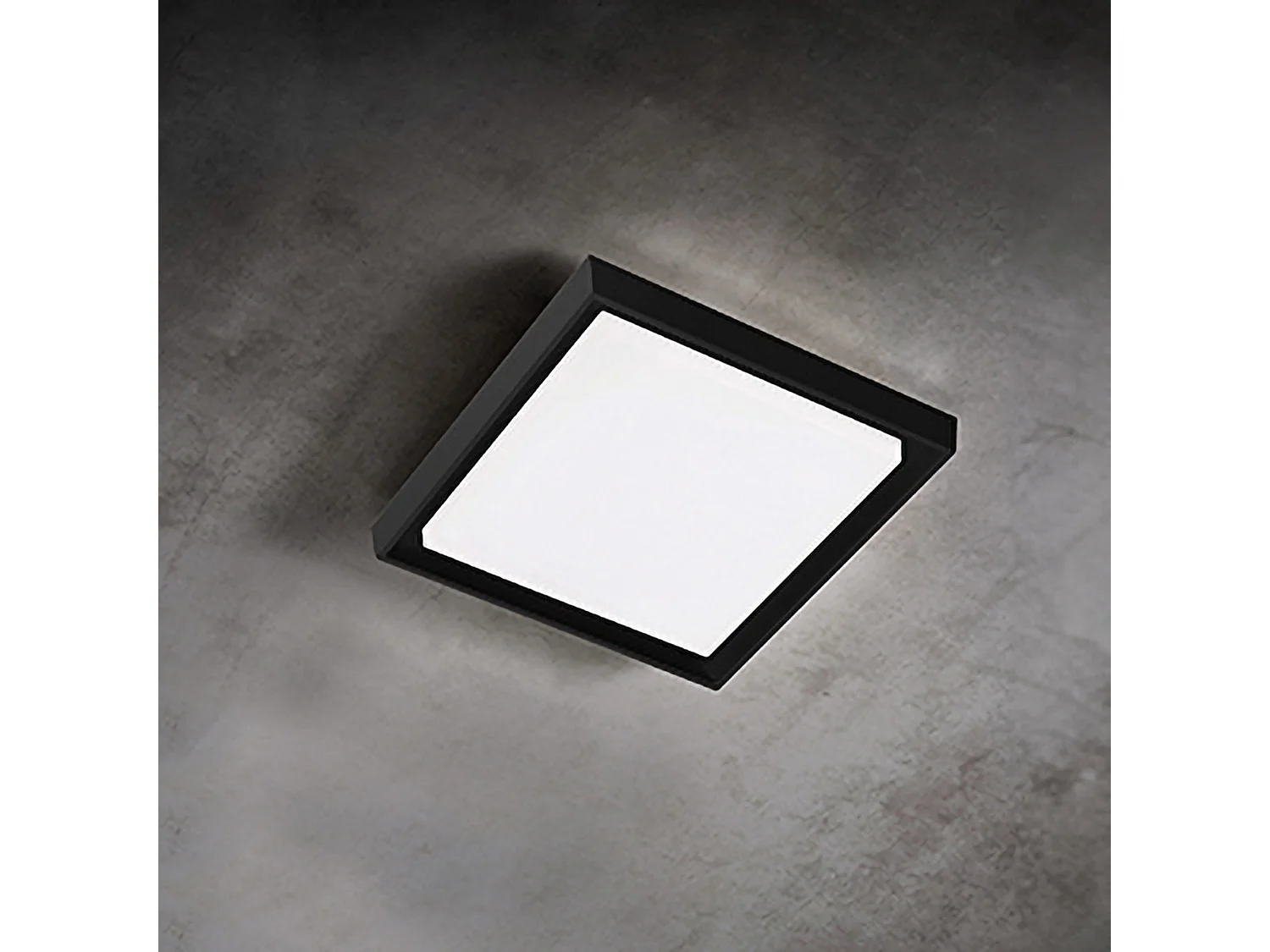 Alu wand- en plafondlamp van gegoten aluminium, donkergrijs, 25W LED 3000K, IP54 – Vierkant ontwerp 27x27 cm, geschikt voor binnen- en buitengebruik