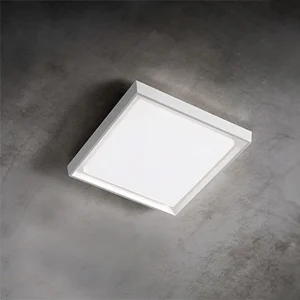 Alu wand- en plafondlamp in wit gelakt aluminium, 25W LED, 3000K, IP54, modern vierkant ontwerp 27×27 cm, geschikt voor binnen- en buitengebruik. Alu wand- en plafondlamp in wit gelakt aluminium, 25W LED, 3000K, IP54, modern vierkant ontwerp 27×27 cm, geschikt voor binnen- en buitengebruik.