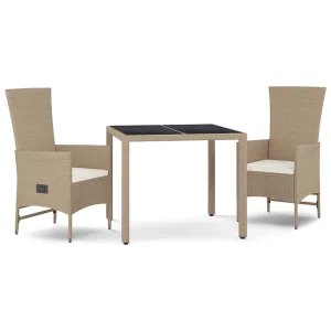 3-delige Tuinset met kussens poly rattan beige 3-delige Tuinset met kussens poly rattan beige