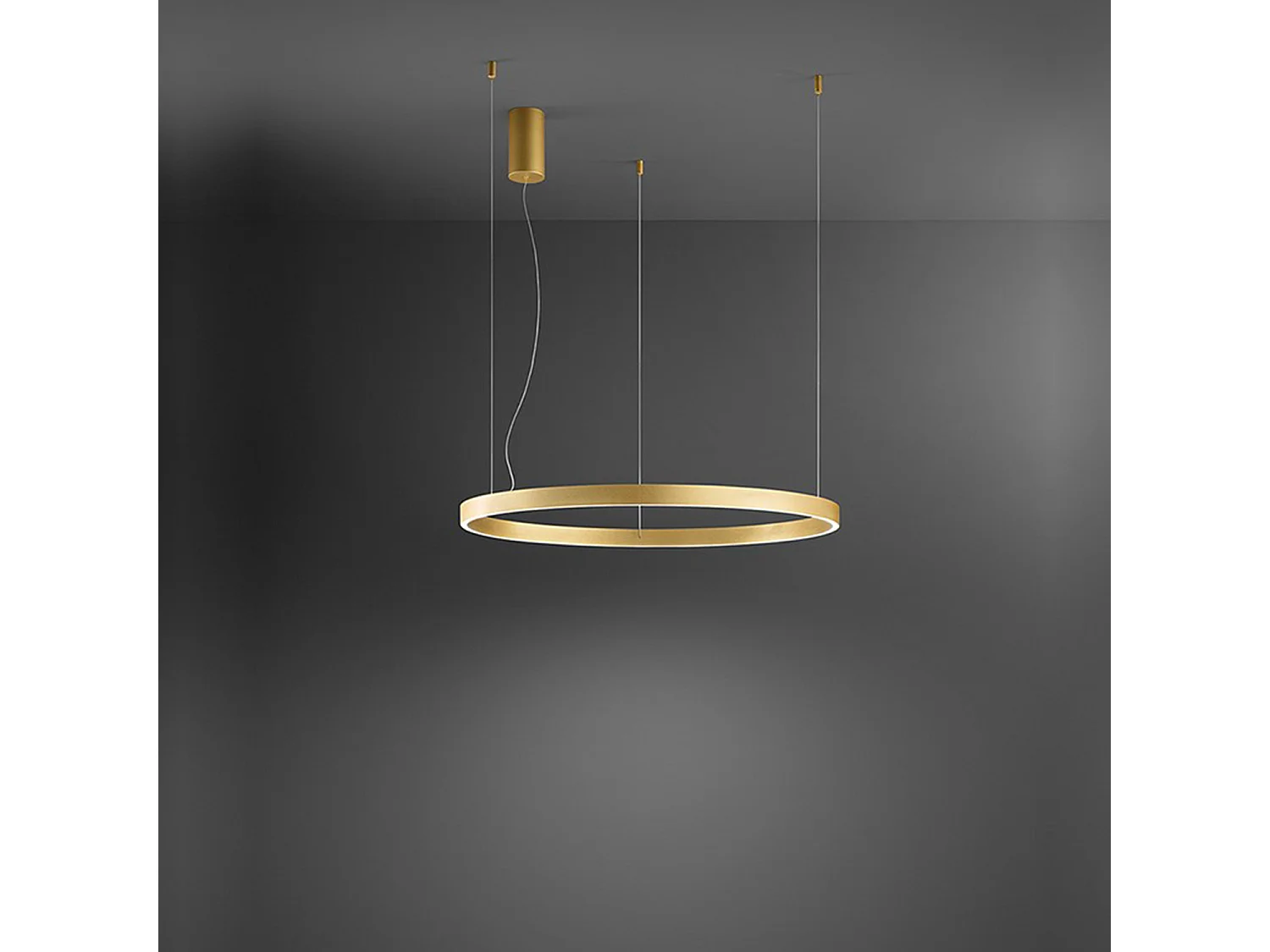 72W LED-hanglamp, geborsteld gouden metalen frame, siliconen diffuser, modern en dimbaar ontwerp, IP20 - Perenz
