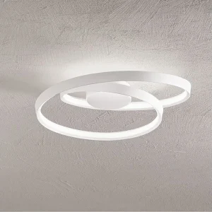 55W ronde LED-plafondlamp in mat wit metaal – Diameter 60 cm, dimbaar, modern design voor binnenverlichting – Perenz