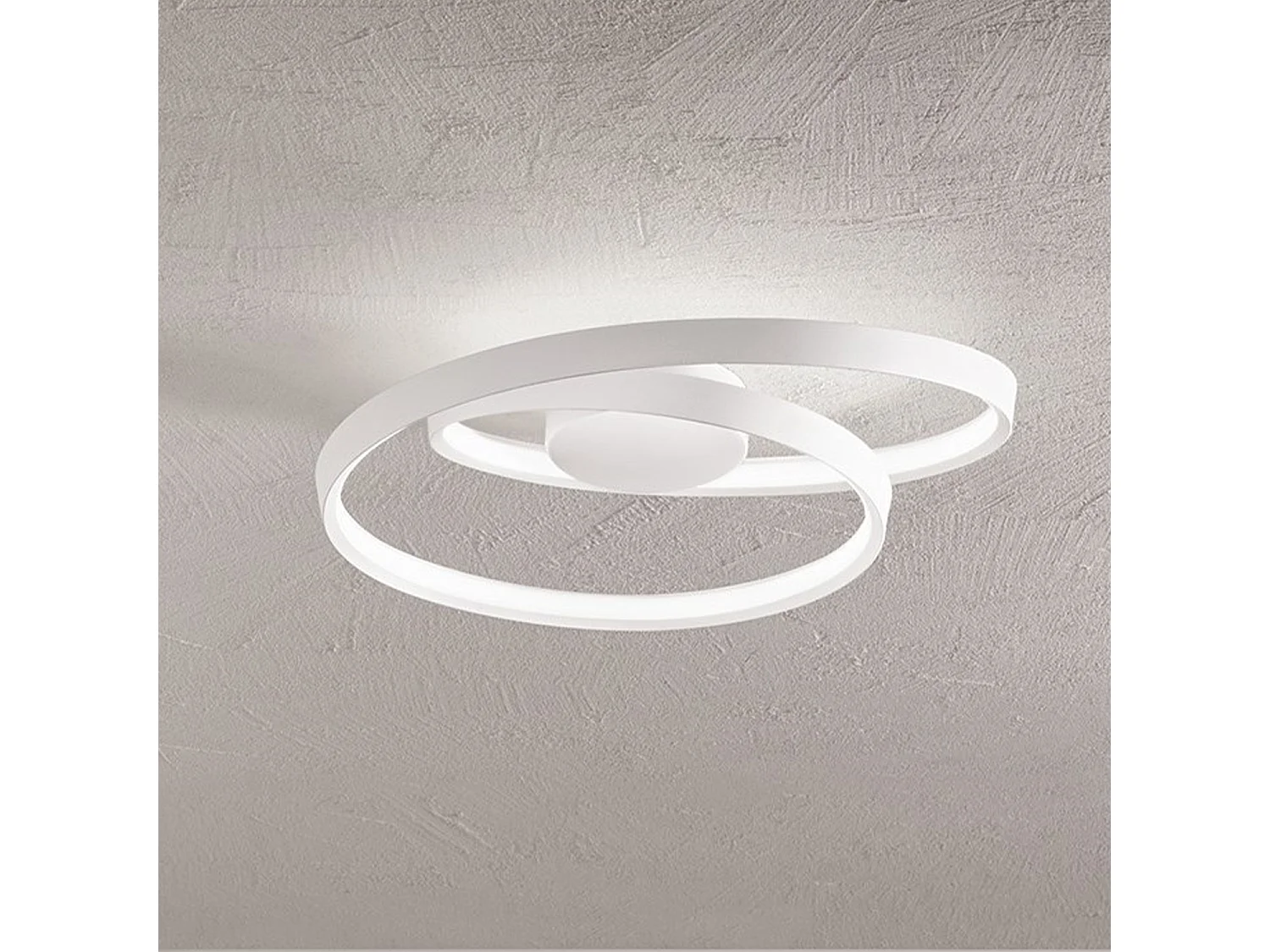 55W ronde LED-plafondlamp in mat wit metaal - Diameter 60 cm, dimbaar, modern design voor binnenverlichting - Perenz