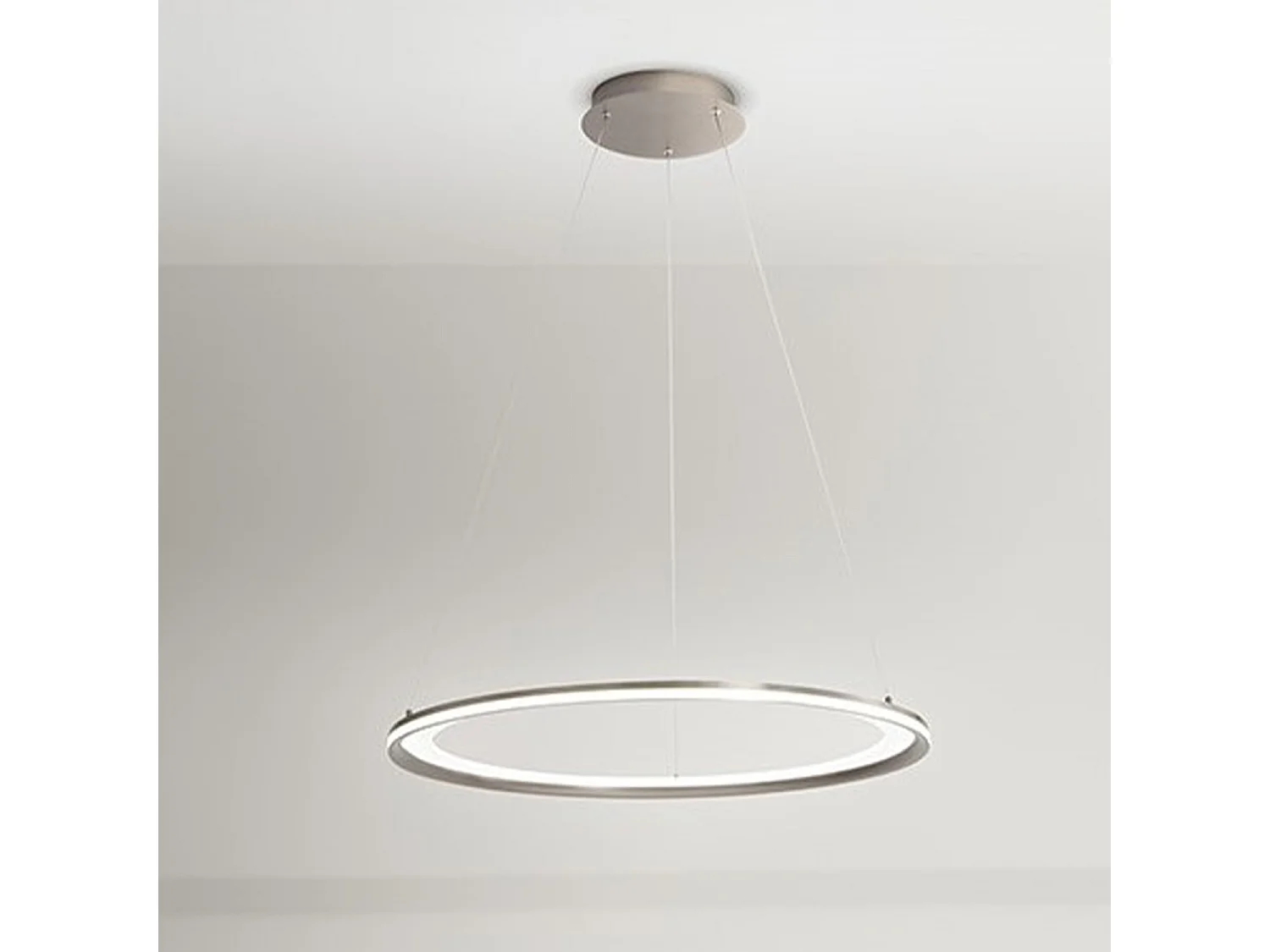 8203 Serie LED Hanglamp in Titaniumgrijs Metaal, 98W, Warm Licht 3000K, Afmeting 100 cm, Modern Design - Perenz