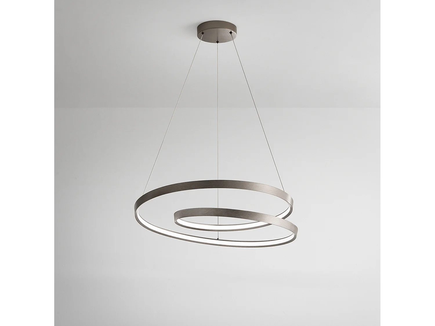 70W geborsteld grijze LED-hanglamp, 6618-serie, metalen en aluminium frame, verstelbaar modern design, CCT-technologie - Perenz