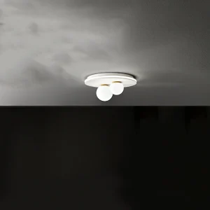 38W 2470lm 3000°K LED-plafondlamp in wit metaal, diameter 40 cm, modern design met witte opaalglazen diffusers – Perenz