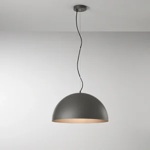 10S48560 GR Metalen hanglamp, metallic grijs en metallic bruin stalen frame, diameter 50 cm, E27 fitting, 60W – Perenz