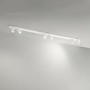 10S48175 B plafondlamp in mat wit gelakt metaal, 6 verstelbare GU10-lampen, modern en essentieel design voor binnenverlichting – Perenz
