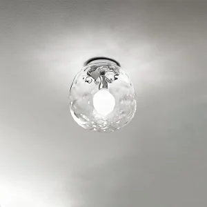 6467 TR Plafondlamp in gepolijst chroom en helder glas, diameter 30 cm, 1x E27 max. 60W, elegante plafondlamp voor binnen – Perenz