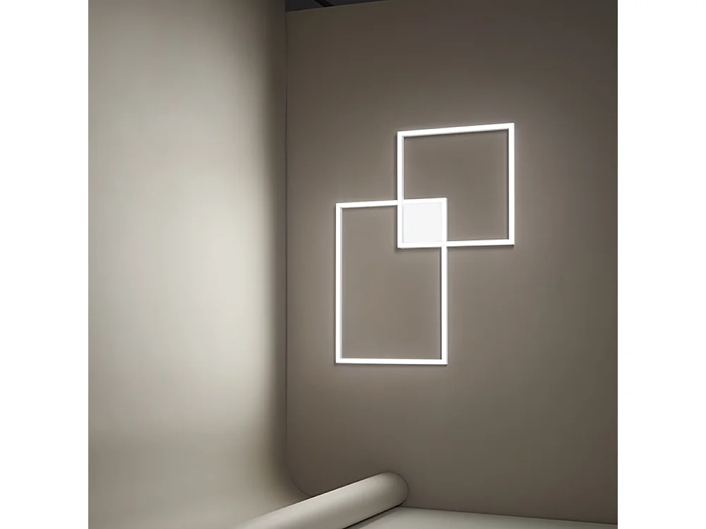64W vierkante LED-plafondlamp, dimbaar, mat wit - Modern design in aluminium en metaal voor binnenverlichting - Perenz