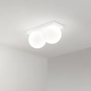 8378 Serie LED Plafondlamp in Mat Wit Metaal, 2x8W 3000K, Modern Design met Satijn Geblazen Glazen Diffusers, IP40 – Perenz 8378 Serie LED Plafondlamp in Mat Wit Metaal, 2x8W 3000K, Modern Design met Satijn Geblazen Glazen Diffusers, IP40 – Perenz