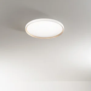 40W ronde LED-plafondlamp in mat wit en mat goud metaal, dimbaar met kleurtemperatuur 3000K-4000K-6000K, satijnacryl diffuser – Perenz 40W ronde LED-plafondlamp in mat wit en mat goud metaal, dimbaar met kleurtemperatuur 3000K-4000K-6000K, satijnacryl diffuser – Perenz
