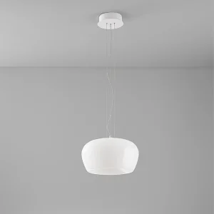 20W LED-hanglamp met glanzend wit glas en matwitte structuur D.38cm – Modern en elegant design voor interieurs – Perenz 20W LED-hanglamp met glanzend wit glas en matwitte structuur D.38cm – Modern en elegant design voor interieurs – Perenz