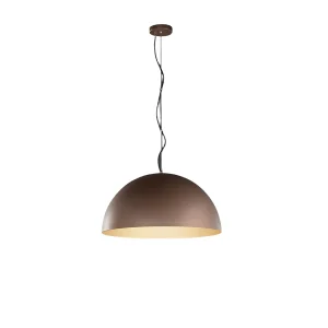10S48562 Metalen hanglamp, metallic bruin en mat goud, stalen structuur, modern design plafondlamp – Perenz