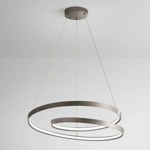 55W ronde LED-hanglamp, dimbare kleurtemperatuur, geborsteld grijs metalen frame, in hoogte verstelbaar, modern design – Perenz