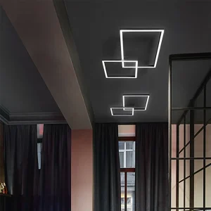 45W Matzwart Aluminium Vierkante LED Plafondlamp, Selecteerbare Kleurtemperatuur (CCT) 3000K-4000K-6000K, Modern en Slank Design – Perenz 45W Matzwart Aluminium Vierkante LED Plafondlamp, Selecteerbare Kleurtemperatuur (CCT) 3000K-4000K-6000K, Modern en Slank Design – Perenz