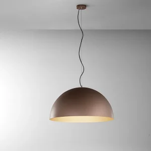 10S48560 MM Metalen hanglamp, metallic bruine en matgouden stalen structuur, diameter 50 cm, E27 fitting, 60W – Perenz