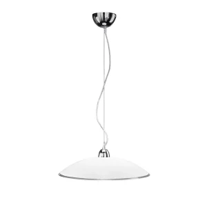 6002 Glazen Hanglamp, Moderne Witte Kroonluchter, E27 Fitting Max 60W, Diameter 45 cm, Verstelbare Hoogte tot 120 cm voor Binnenshuis – Perenz