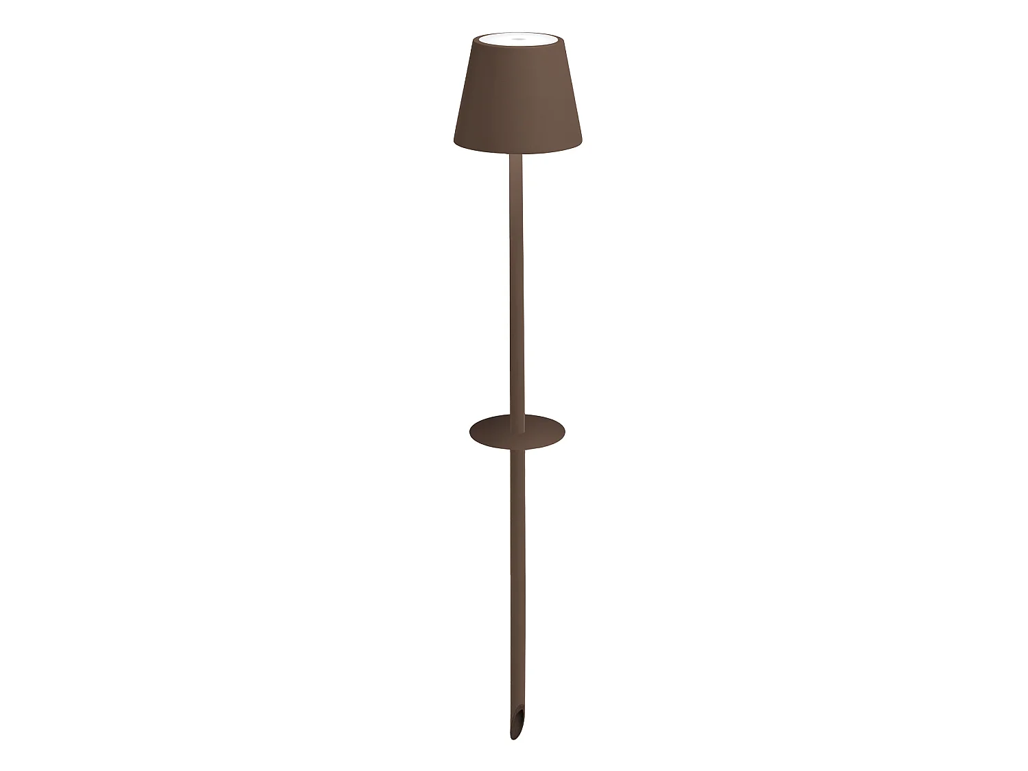 Ai Lati Poldina LED-lamp met Cortenstaalkleurige voet, draagbare oplaadbare batterijlamp met aanraakbediening en instelbare dimfunctie.