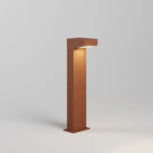 Asymmetrische bolderlamp 13W 3000K IP65 in Cortenstaal aluminium 13x15x50 cm voor buitenverlichting van paden en tuinen