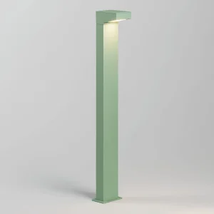 Asymmetrische bolderlamp 13x15x90 cm in saliegroen aluminium, 13W, LED 3000K, IP65 voor tuin- en buitenverlichting van voetpaden Asymmetrische bolderlamp 13x15x90 cm in saliegroen aluminium, 13W, LED 3000K, IP65 voor tuin- en buitenverlichting van voetpaden