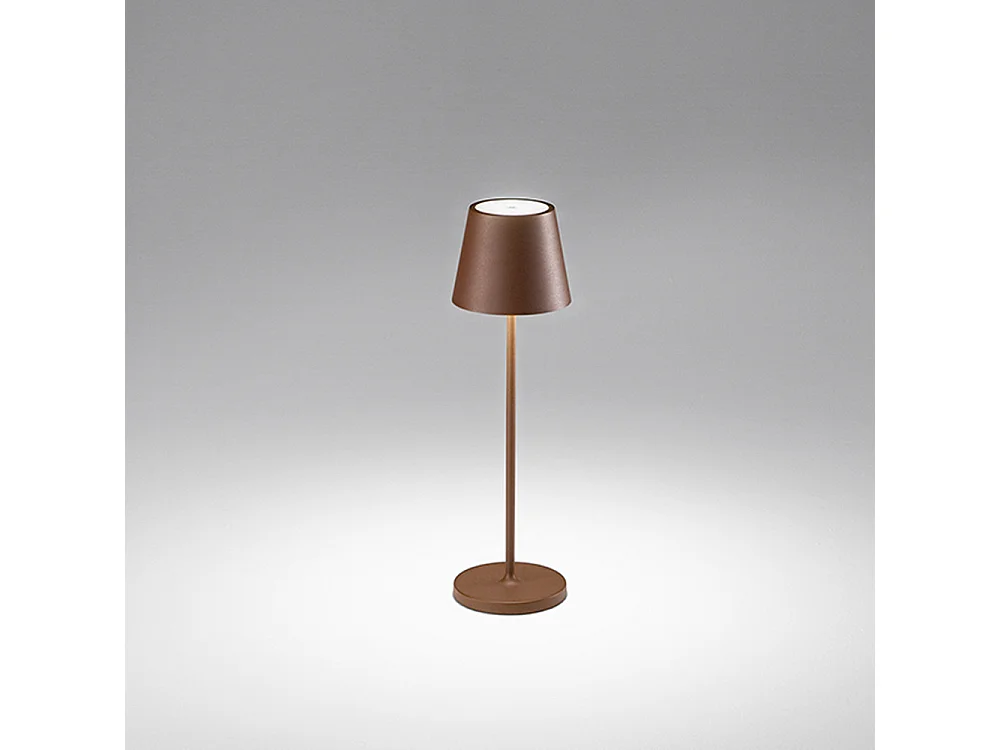 2W 3000K oplaadbare LED-tafellamp IP54 Serie 8124 Cortenstaal, modern metalen design, dimbaar met aanraakbediening - Perenz