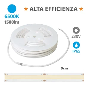 Alcapower LED-strip 20m 230V IP65 15W/m 1500lm/m 6500K HEM Milky-serie, hoge helderheid voor binnen en buiten, hoge energie-efficiëntie. Alcapower LED-strip 20m 230V IP65 15W/m 1500lm/m 6500K HEM Milky-serie, hoge helderheid voor binnen en buiten, hoge energie-efficiëntie.