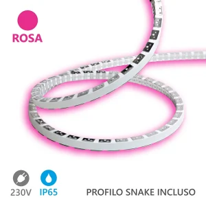 Alcapower Snake Flex LED-strip 20m IP65 230V 12W/m Roze, flexibele siliconen decoratieve verlichting met hoge energie-efficiëntie. Alcapower Snake Flex LED-strip 20m IP65 230V 12W/m Roze, flexibele siliconen decoratieve verlichting met hoge energie-efficiëntie.