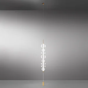 8165 Serie LED Vloerlamp in Geborsteld Goud, Metalen Frame en Helder Borosilicaatglas, Verstelbare Hoogte, 37W, 3000K – Perenz