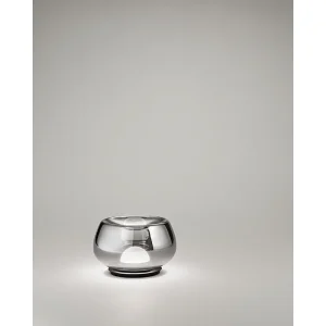 10S48534 Serie LED Tafellamp, Concaaf gerookt spiegelglas en matzwarte structuur, 12W 3000K, Modern en verfijnd design – Perenz