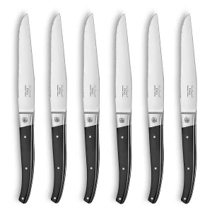 Set van 6 steakmessen Lou Laguiole Pro gekarteld lemmet 11,5 cm van MoV-staal Set van 6 steakmessen Lou Laguiole Pro gekarteld lemmet 11,5 cm van MoV-staal
