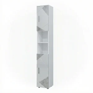 Badkamerkast wit hoogglans met inzetstukken 30x30x192 irma Badkamerkast wit hoogglans met inzetstukken 30x30x192 irma