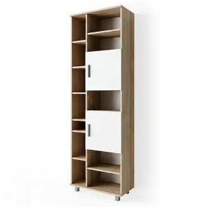 Badkamerkast wit/sonoma 60x30x190 ilias