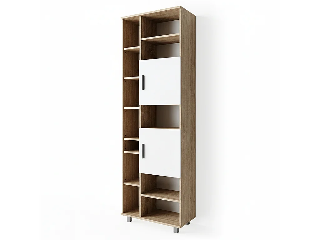 Badkamerkast wit/sonoma 60x30x190 ilias