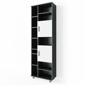 Badkamerkast antraciet/wit 60x30x190 ilias Badkamerkast antraciet/wit 60x30x190 ilias