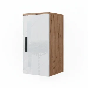 Badkamerkast wit hoogglans/goud power eiken 30x24x59 irma Badkamerkast wit hoogglans/goud power eiken 30x24x59 irma