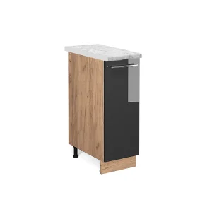 Apotheekkast antraciet hoogglans 30x60x82 fame-line