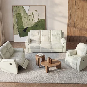 3+Tweezits relaxbank en relaxfauteuilEVASION van leer – ivoorwit 3+Tweezits relaxbank en relaxfauteuilEVASION van leer – ivoorwit