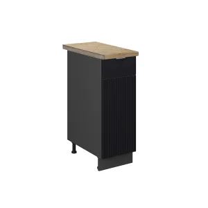 Apotheekkast zwart gestreept 30x60x82 fame-line Apotheekkast zwart gestreept 30x60x82 fame-line
