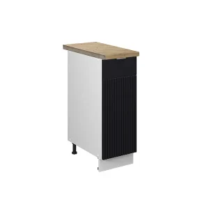 Apotheekkast zwart gestreept 30x60x82 fame-line Apotheekkast zwart gestreept 30x60x82 fame-line