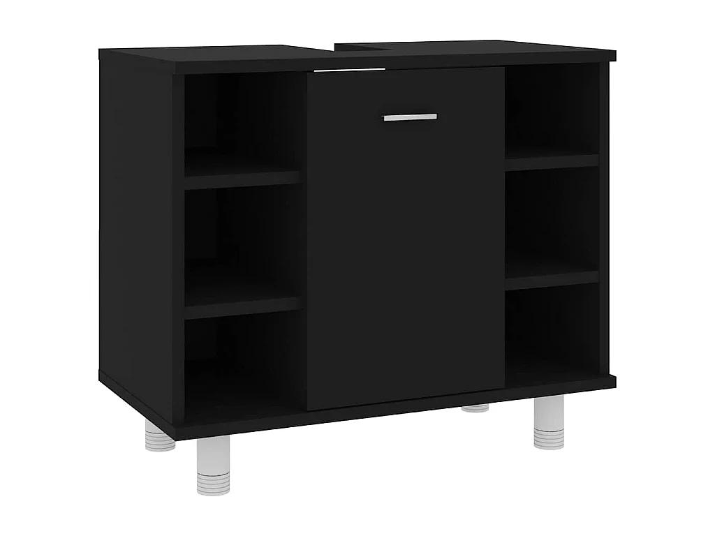 Badkamerkast 60x32x53,5 cm bewerkt hout zwart