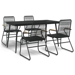 5-delige Tuinset PVC-rattan zwart 5-delige Tuinset PVC-rattan zwart